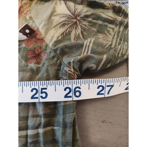 Aeropostale Hawaiian Shirt Mens XL Button Up Green Floral Short Sleeve - Picture 10 of 16